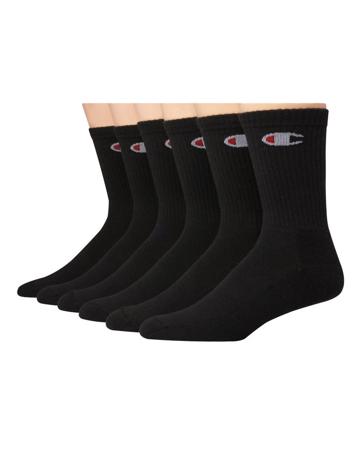 Calcetines Champion Hombre - Crew 6-Pairs ( Negras ) 9074862-LJ